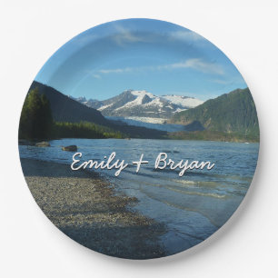 Mendenhall Lake in Juneau Alaska Landscape Paper Plate
