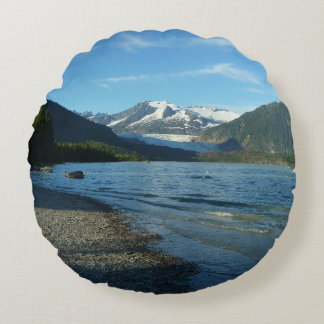 Mendenhall Lake in Juneau Alaska Landscape Round Cushion