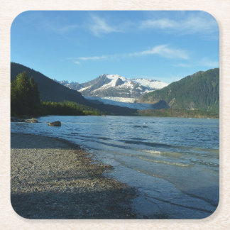Mendenhall Lake in Juneau Alaska Landscape Square Paper Coaster