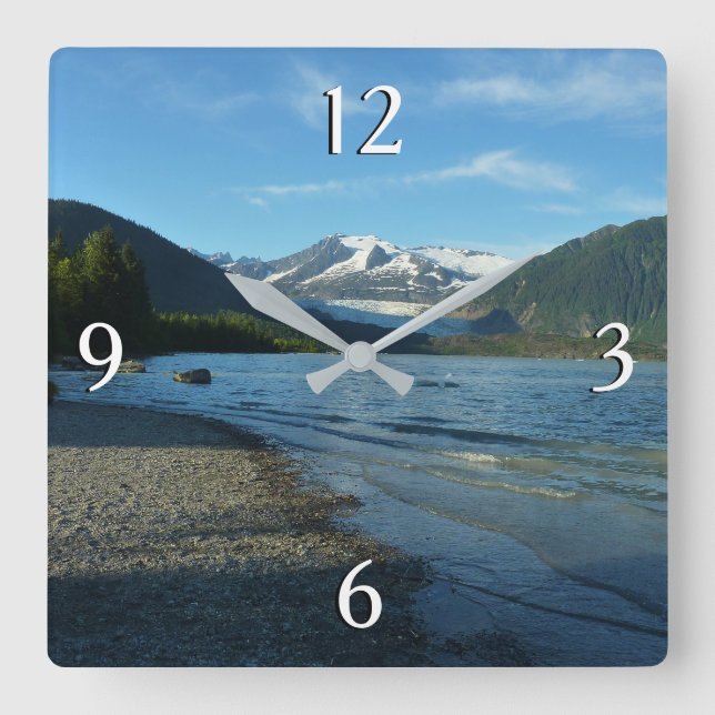 Mendenhall Lake in Juneau Alaska Landscape Square Wall Clock (Front)