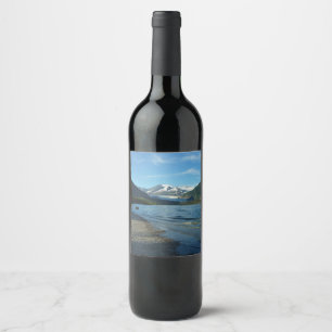 Mendenhall Lake in Juneau Alaska Landscape Wine Label