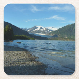 Mendenhall Lake in Juneau Alaska Square Paper Coaster