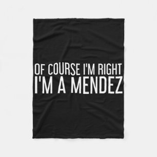 Mendez Gift Funny Surname Family Tree Birthday Reu Fleece Blanket