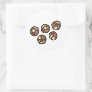 Mendiants French Chocolates Chocolatier Chocoholic Classic Round Sticker