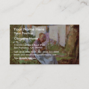 Mending Old Woman By Grigorescu Nicolae Business Card