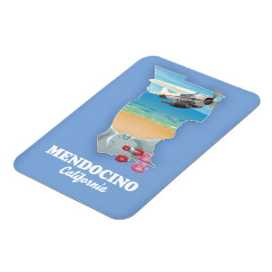 Mendocino California map Magnet