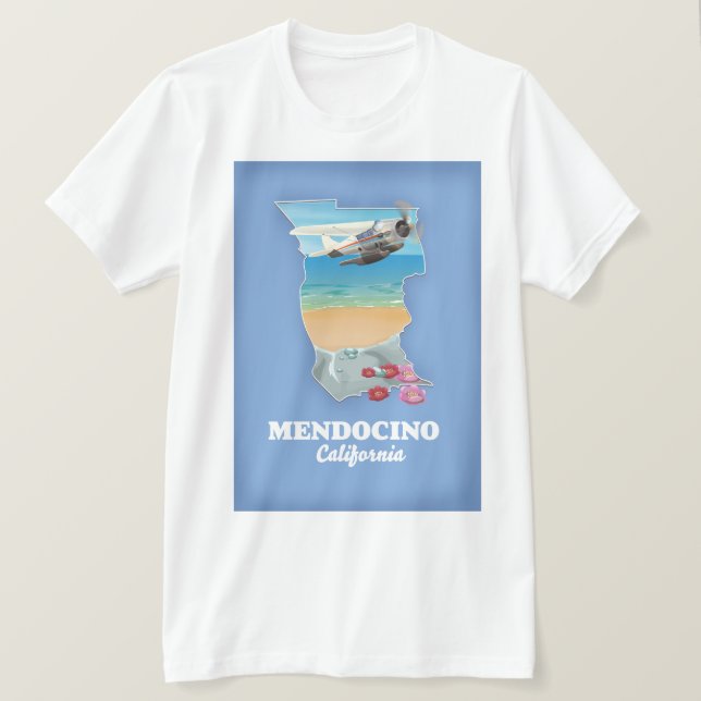 Mendocino California map T-Shirt (Design Front)