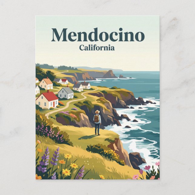 Mendocino California Postcard (Front)