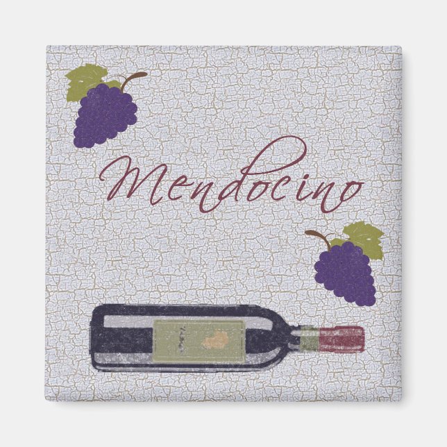 Mendocino Vintage Wine Magnet (Front)