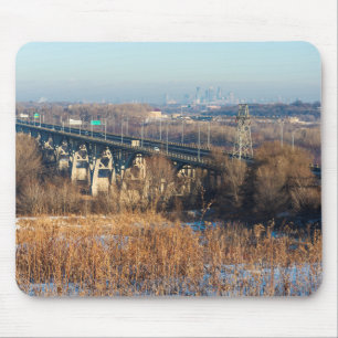 mendota bridge spanning minnesota river valley mouse pad