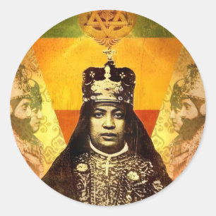 Menen Asfaw Haile Selassie HIM Jah Rastafari Classic Round Sticker