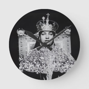 Menen Asfaw Haile Selassie HIM Jah Rastafari Round Clock