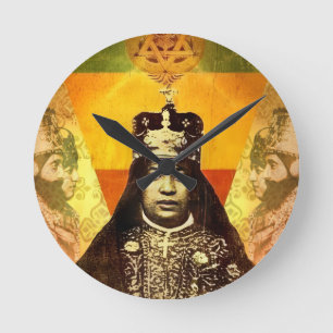 Menen Asfaw Haile Selassie HIM Jah Rastafari  Round Clock