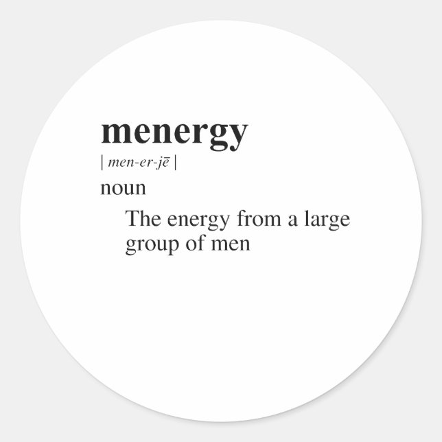 MENERGY 2 CLASSIC ROUND STICKER (Front)