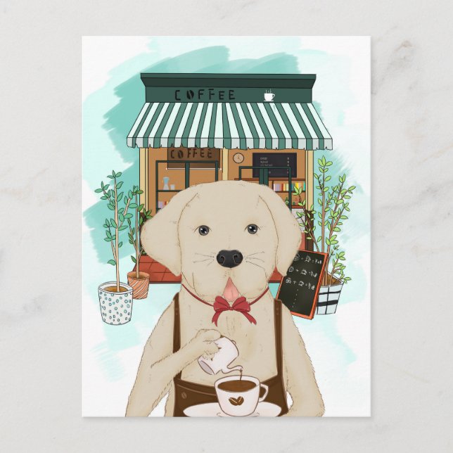 Meng Labrador Coffee Postcard (Front)