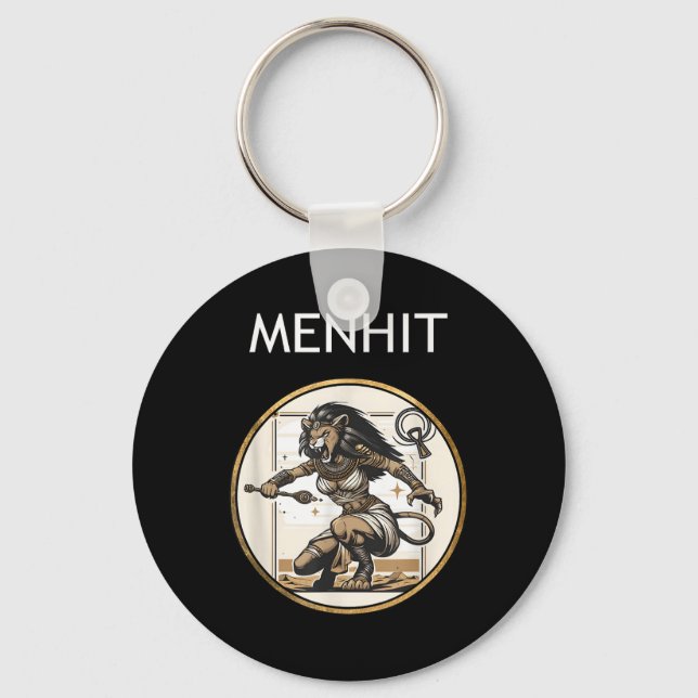 Menhit Nubian War Goddess Ancient Mythology  Key Ring (Front)