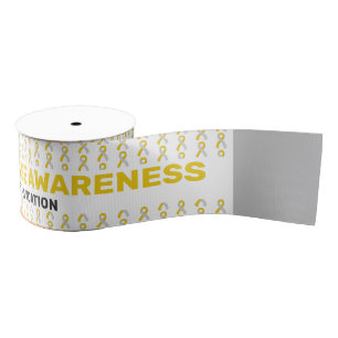 Meniere's Disease Awareness Pattern Ribbon Grosgrain Ribbon
