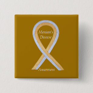 Meniere's Disease Awareness Ribbon Custom Pin