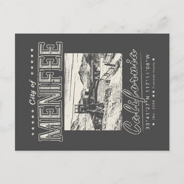 MENIFEE RIVERSIDE CALIFORNIA - VINTAGE GOLD MINE POSTCARD (Front)