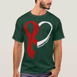 Meningitis Awareness Hope Love Heart Ribbon Happy  T-Shirt
