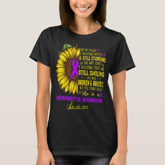 Meningitis Awareness She Is A Meningitis Warrior S T-Shirt
