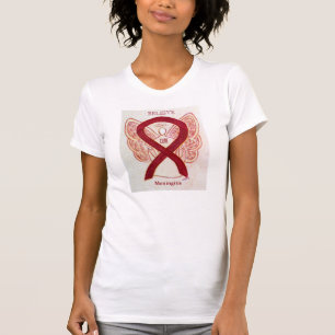 Meningitis Burgundy Awareness Ribbon Angel Shirt