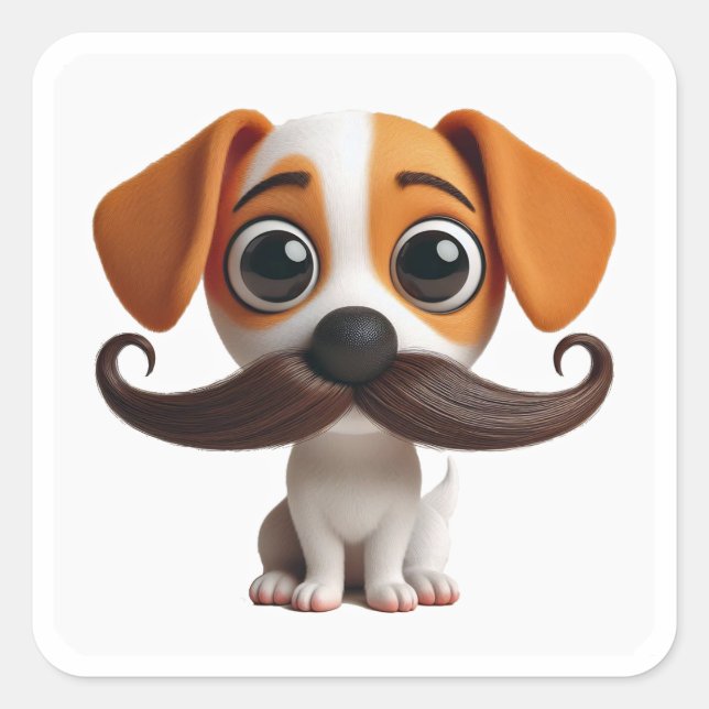 Menjou Moustache Puppy - Sticker  (Front)