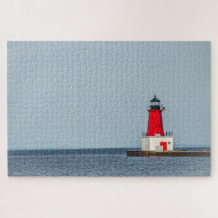 Menominee Lighthouse on Lake Michigan - 1014 piece Jigsaw Puzzle