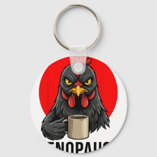 Menopause Funny Henopause Retro Vintage Black Chic Key Ring