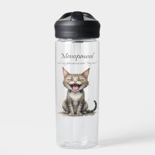 Menopause Humour Stressed Angry Cat Water Bottle