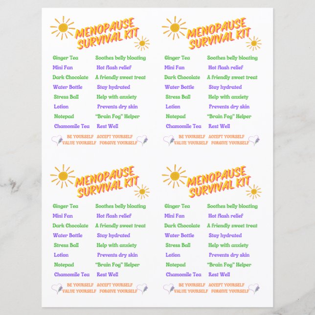 Menopause Survival Kit Printable (Front)