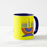 Menorah and Dreidels Hanukkah Gift  Mug<br><div class="desc">Happy Hanukkah. Colourful Menorah and Dreidels design Hanukkah Gift Mugs. Matching cards,  party invitations and gifts available in the Jewish Holidays / Hanukkah Category of our store.</div>