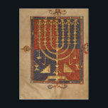 Menorah and other vessels of the temple postcard<br><div class="desc">Spanish School's Add Ms 15250 f.3v Menorah and other vessels of the temple, from the ' Duke of Sussex Spanish Bible', Catalonia located at the British Library, London, UK. The Add Ms 15250 f.3v Menorah and other vessels of the temple, from the ' Duke of Sussex Spanish Bible', Catalonia was...</div>