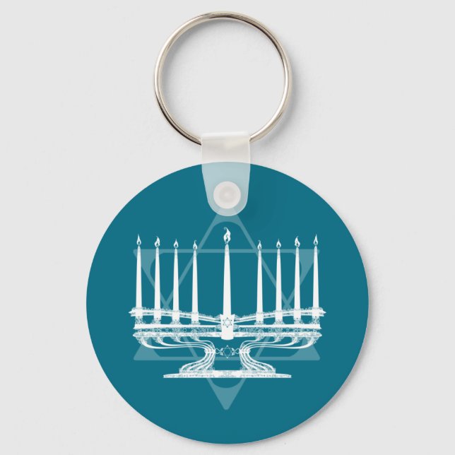 Menorah and star IV Key Ring (Front)