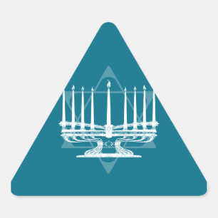 Menorah and star IV Triangle Sticker