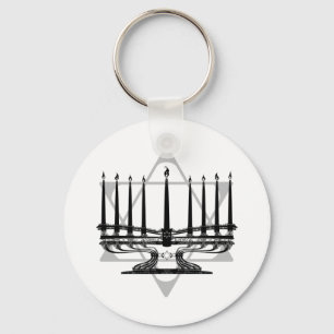 Menorah and Star Key Ring