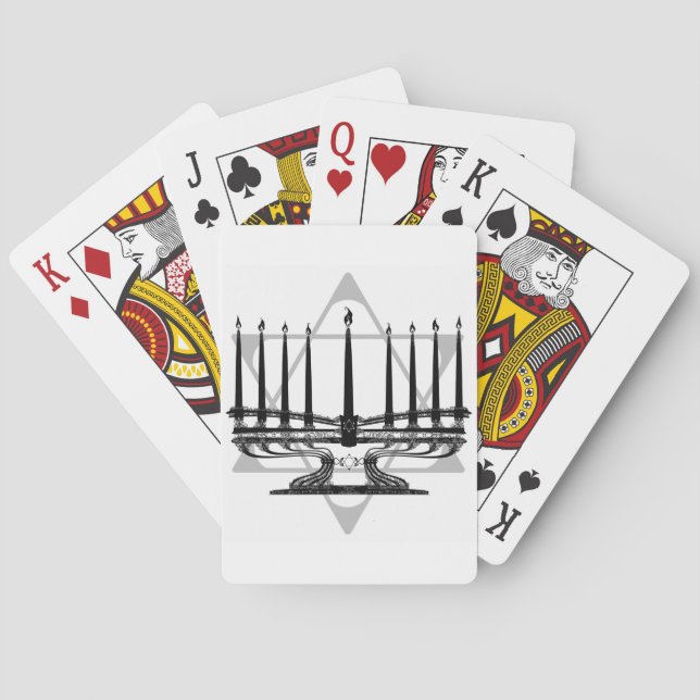 Menorah and Star Playing Cards (Back)