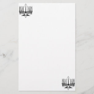 Menorah and Star Stationery