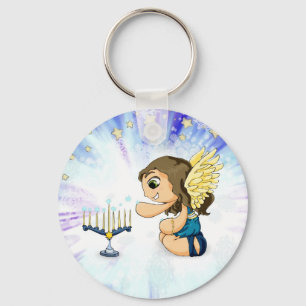 Menorah Angel Key Ring
