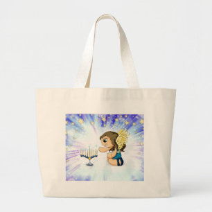 Menorah Angel Large Tote Bag