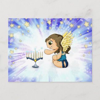 Menorah Angel Postcard