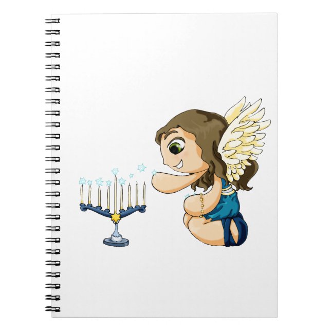 Menorah Angel Spiral Notebook (Front)