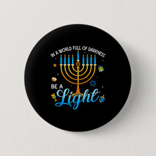 Menorah Be A Light Happy Hanukkah Shirts For Men W 6 Cm Round Badge