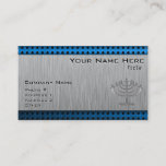 Menorah; Brushed metal-look Business Card<br><div class="desc">You will love this brushed aluminium metal look Jewish Hanukkah Menorah design. Great for gifts! Available on tee shirts, smart phone cases, mousepads, keychains, posters, cards, electronic covers, computer laptop / notebook sleeves, caps, mugs, and more! Visit our site for a custom gift case for Samsung Galaxy S3, iphone 5,...</div>