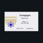 Menorah Business Cards<br><div class="desc">Customisable text with menorah and Star of David</div>