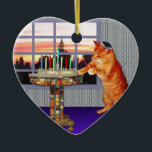 menorah cat.jpg ceramic tree decoration<br><div class="desc">Not just for Chanukah any more - this pretty ginger lights the candles because a great miracle happened here!</div>