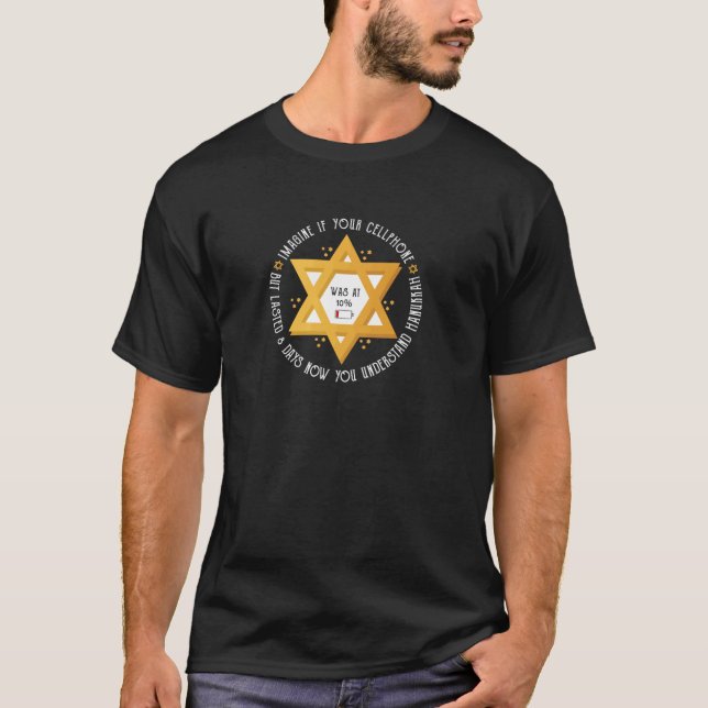 Menorah Cellphone Hanukkah Jewish Ugly Christmas S T-Shirt (Front)