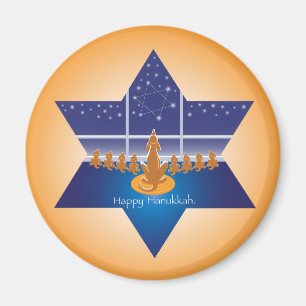 Menorah Dogs_Happy Hanukkah_Star of David Magnet