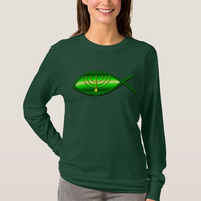 Menorah & Fish T-Shirt (Front)