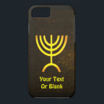 Menorah Flame<br><div class="desc">A brown and gold digital rendering of the Jewish seven-branched menorah (Hebrew: מְנוֹרָה). Add your own text. The seven-branched menorah, used in the portable sanctuary set up by Moses in the wilderness and later in the Temple in Jerusalem, has been a symbol of Judaism since ancient times and is the...</div>